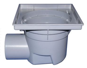 Perfektablaufkörper DN110 waagrecht, Kunststoffrahmen 244x244mm  HL605K